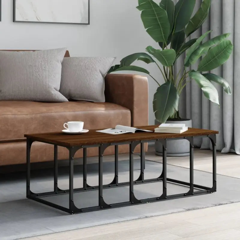 Echte salontafel met bewerkt hout voor een elegante woonkamer - bruin eikenkleur / 1 - Salontafels