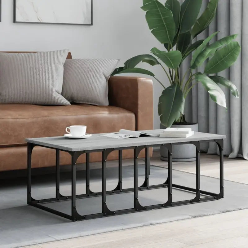 Echte salontafel met bewerkt hout voor een elegante woonkamer - Grijs sonoma / 1 - Salontafels