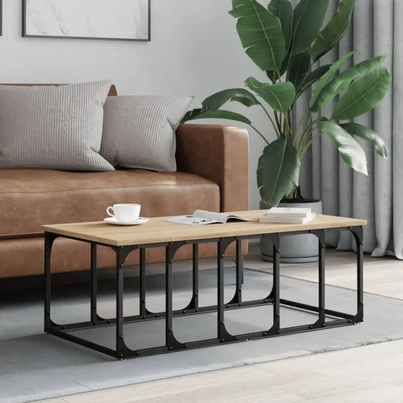 Echte salontafel met bewerkt hout voor een elegante woonkamer - Sonoma eiken / 1 - Salontafels