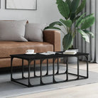 Echte salontafel met bewerkt hout voor een elegante woonkamer - Zwart / 1 - Salontafels