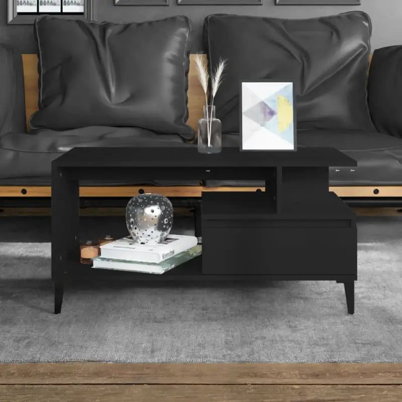 Echte salontafel met bewerkt hout voor een tijdloos interieur - Zwart / 1 - Salontafels