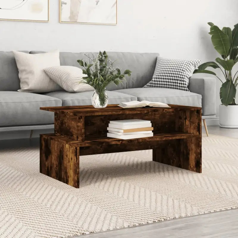 Echte salontafel van bewerkt hout met elegante en duurzame uitstraling - Gerookt eiken / 1 - Salontafels