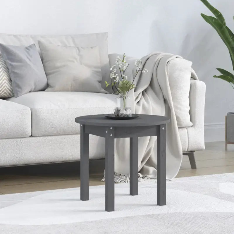 Echte salontafel van massief grenenhout met rustieke uitstraling - Grijs / Ø 45 x 40 cm / 1 - Salontafels