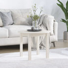 Echte salontafel van massief grenenhout met rustieke uitstraling - Wit / Ø 55 x 45 cm / 1 - Salontafels