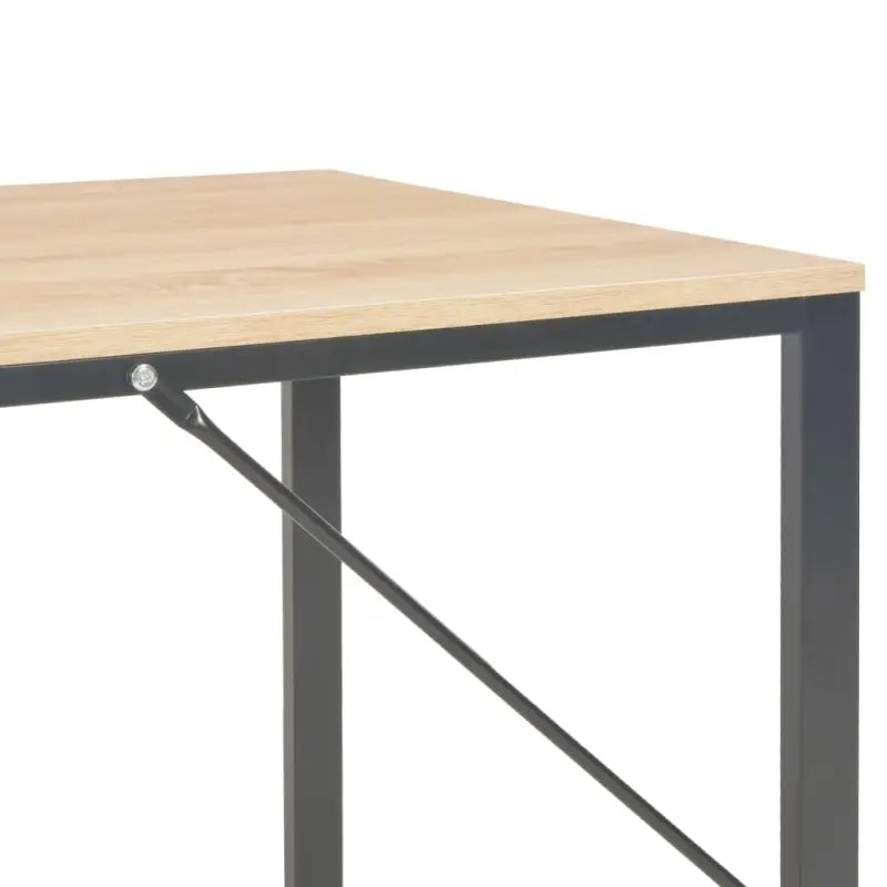 Eenvoudig bureau van bewerkt hout en gepoedercoated metaal - Zwart en eiken / Bewerkt hout - Bureaus