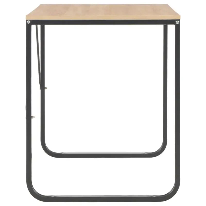 Eenvoudig bureau van bewerkt hout en gepoedercoated metaal - Zwart en eiken / Bewerkt hout - Bureaus