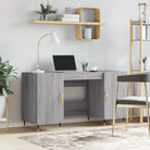 Eenvoudig bureau van bewerkt hout met elegante charme - Grijs sonoma - Bureaus