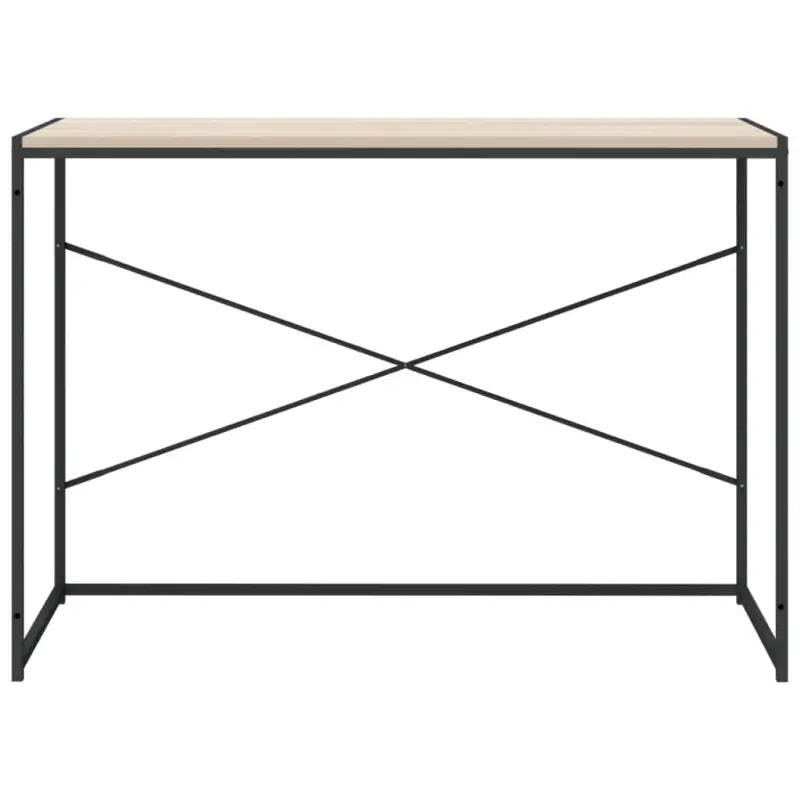 Eenvoudig computerbureau van bewerkt hout en gepoedercoat metaal - Bureaus