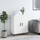 Eenvoudig dressoir van bewerkt hout in hoogglans wit - Hoogglans wit / 1 - Dressoirs & buffetkasten