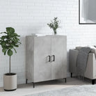 Eenvoudig dressoir van bewerkt hout in hoogglans wit - Betongrijs / 1 - Dressoirs & buffetkasten