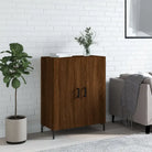Eenvoudig dressoir van bewerkt hout in hoogglans wit - Bruineiken / 1 - Dressoirs & buffetkasten