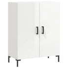 Eenvoudig dressoir van bewerkt hout in hoogglans wit - Dressoirs & buffetkasten