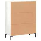 Eenvoudig dressoir van bewerkt hout in hoogglans wit - Dressoirs & buffetkasten