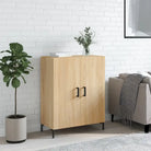 Eenvoudig dressoir van bewerkt hout in hoogglans wit - Sonoma eiken / 1 - Dressoirs & buffetkasten