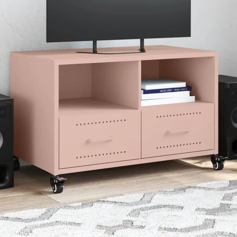 Eenvoudig en duurzaam staal tv-meubel voor je woonkamer - Roze / 1 - Tv-meubels