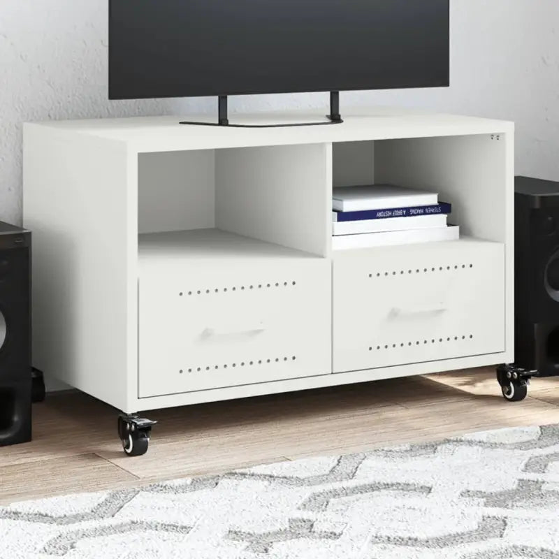 Eenvoudig en duurzaam staal tv-meubel voor je woonkamer - Wit / 1 - Tv-meubels