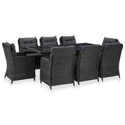Eenvoudig schoon halfronde poly rattan tuinset voor 8 personen - Tuinsets