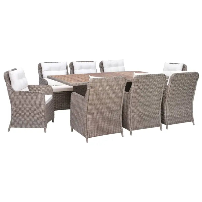 Eenvoudig schoon halfronde poly rattan tuinset voor 8 personen - Bruin - Tuinsets