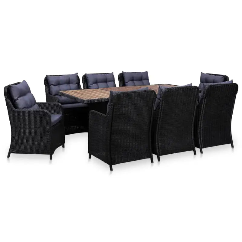 Eenvoudig schoon halfronde poly rattan tuinset voor 8 personen - Zwart en bruin - Tuinsets