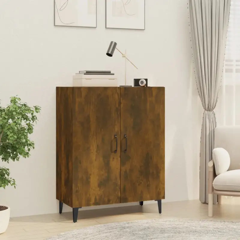Eenvoudig schoon te maken dressoir met trendy ontwerp en bewerkt hout - Gerookt eiken / 1 - Dressoirs & buffetkasten