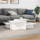 Eenvoudig schoon te maken salontafel met bewerkt hout - Wit / 2 - Salontafels
