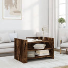 Eenvoudig schoon te maken salontafel van bewerkt hout met elegante uitstraling - Gerookt eiken / 1 / 80 cm - Salontafels