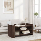 Eenvoudig schoon te maken salontafel van bewerkt hout met elegante uitstraling - bruin eikenkleur / 1 / 100 cm