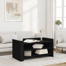Eenvoudig schoon te maken salontafel van bewerkt hout met elegante uitstraling - Zwart / 1 / 100 cm - Salontafels