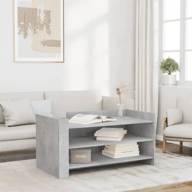 Eenvoudig schoon te maken salontafel van bewerkt hout met elegante uitstraling - Betongrijs / 1 / 100 cm - Salontafels