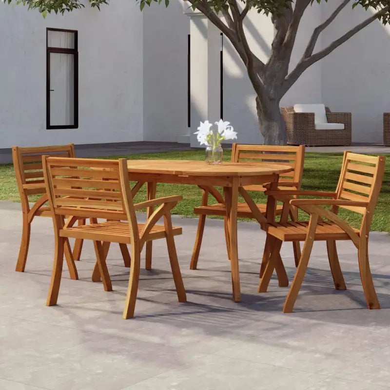 Eenvoudig schoon te maken tuintafel van massief acaciahout - 150 x 90 x 75 cm / 1 / ovaal - Tuintafels