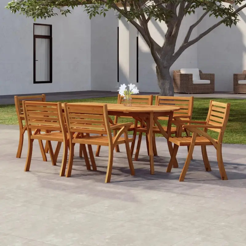 Eenvoudig schoon te maken tuintafel van massief acaciahout - 200 x 90 x 75 cm / 1 / ovaal - Tuintafels