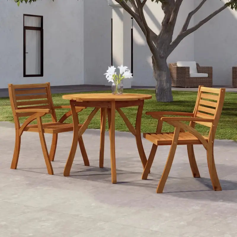 Eenvoudig schoon te maken tuintafel van massief acaciahout - 85 x 85 x 75 cm / 1 / Rond - Tuintafels