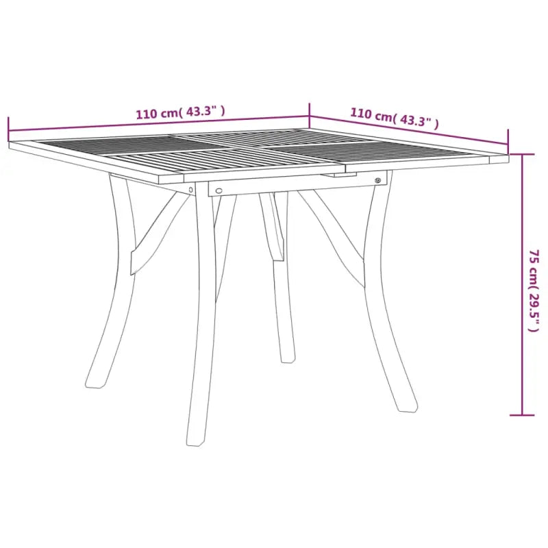 Eenvoudig schoon te maken tuintafel van massief acaciahout - Tuintafels