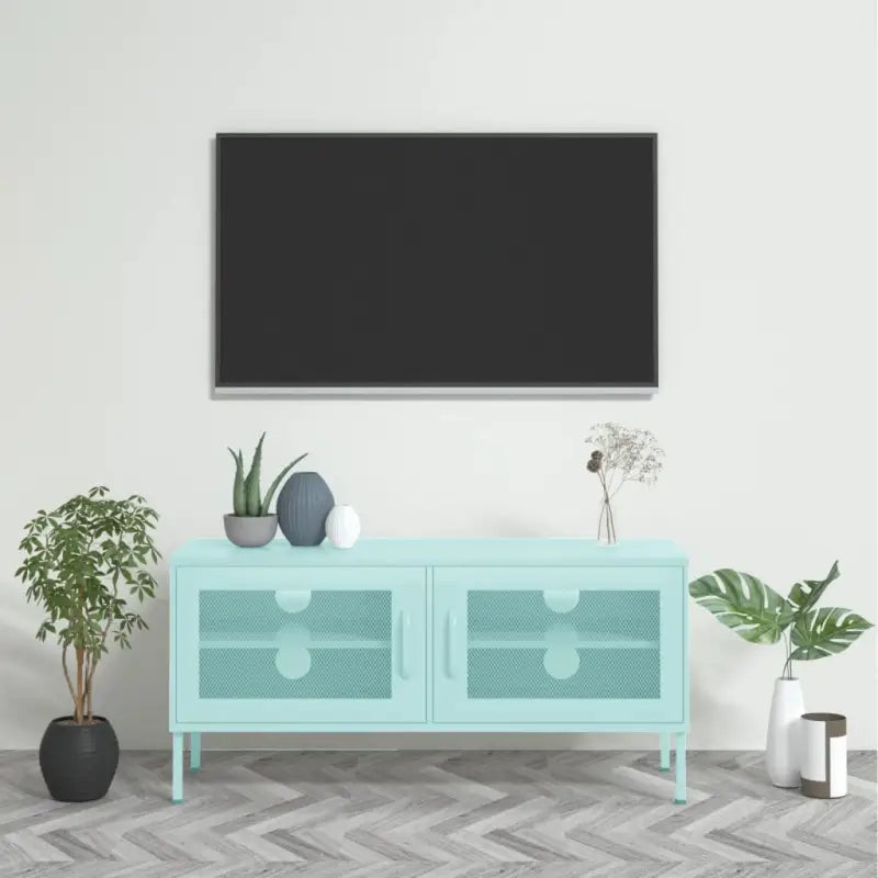 Eenvoudig Tv-meubel met stalen constructie voor je woonkamer - Mintgroen / 1 - Tv-meubels