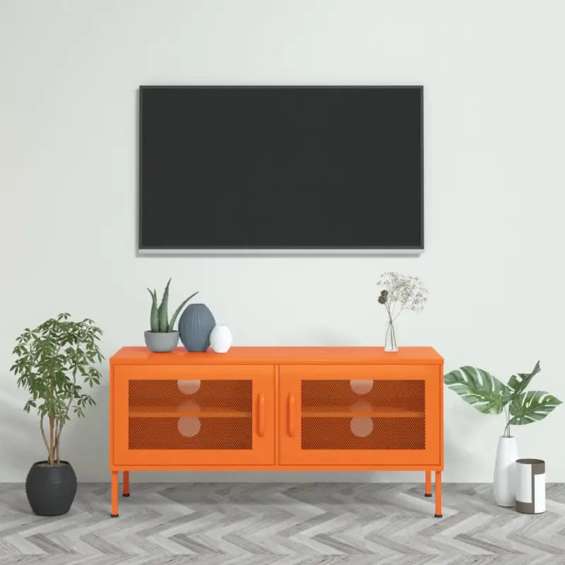 Eenvoudig Tv-meubel met stalen constructie voor je woonkamer - Oranje / 1 - Tv-meubels