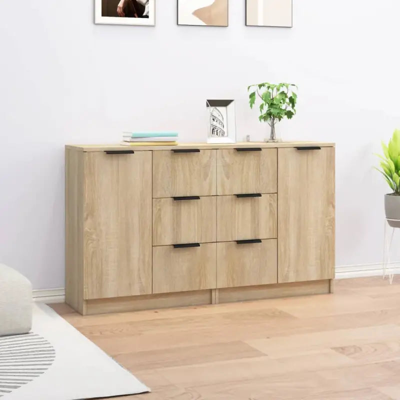 Eenvoudige dressoirs van bewerkt hout gemakkelijk schoon te maken - Sonoma eiken / 2 - Dressoirs & buffetkasten
