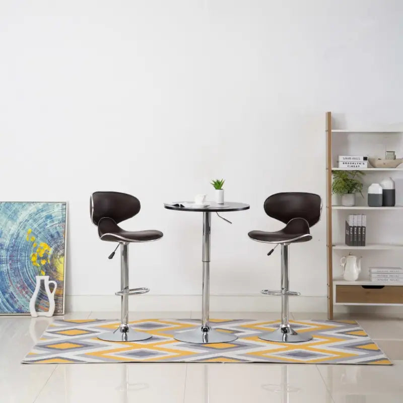 Eenvoudige en comfortabele barkrukken met kunstlederen bekleding - Bruin / 2 - Barkrukken