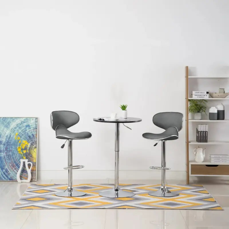 Eenvoudige en comfortabele barkrukken met kunstlederen bekleding - Grijs / 2 - Barkrukken