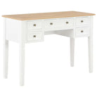 Eenvoudige en romantische schrijftafel voor studeerkamer of slaapkamer - Bruin en wit - Bureaus