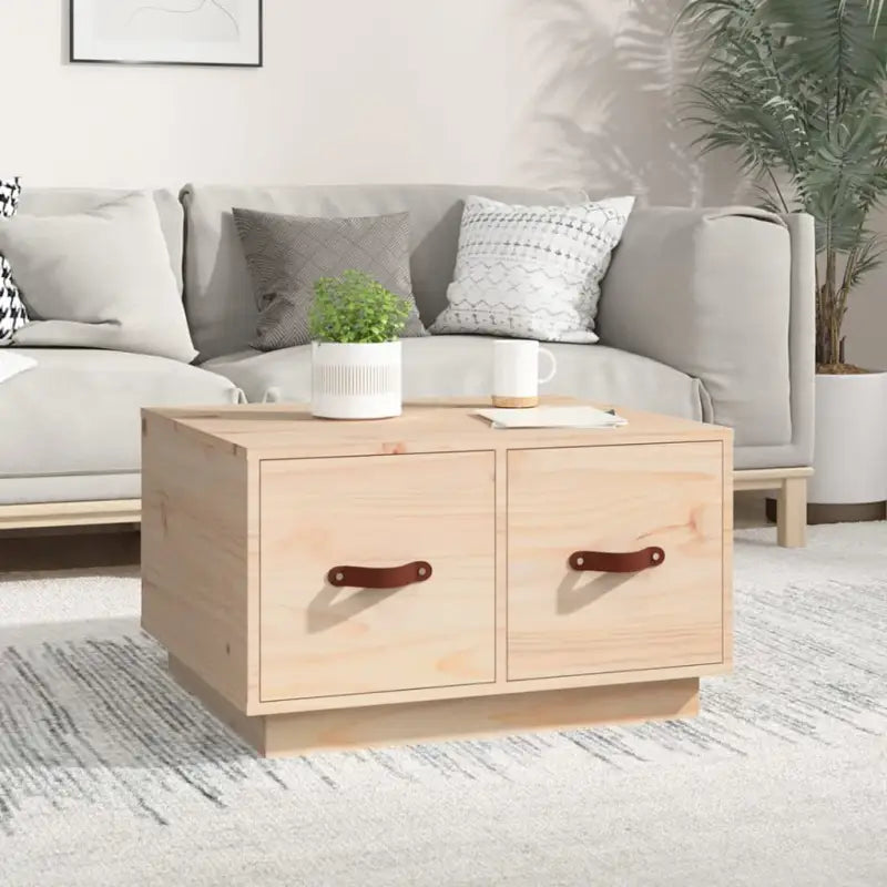 Eenvoudige houten salontafel van massief grenenhout voor elk interieur - Naturel / 1 - Salontafels