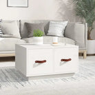 Eenvoudige houten salontafel van massief grenenhout voor elk interieur - Wit / 1 - Salontafels