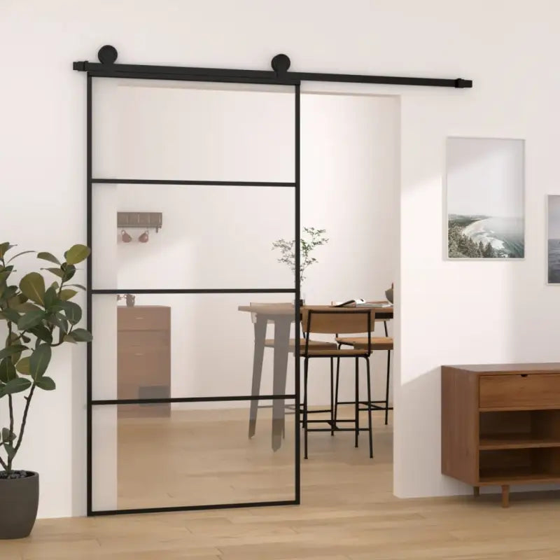 Eenvoudige installatie schuifdeur voor een sierlijke ruimteverdeler - 102.5 x 205 cm / 1 / 3 horizontale stangen