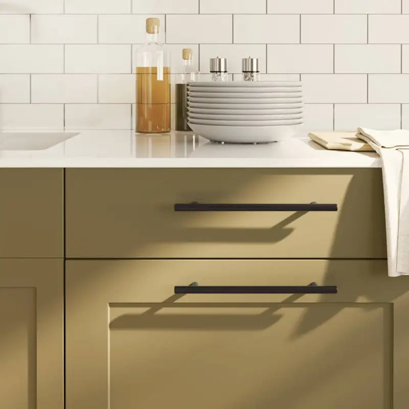 Eenvoudige kastknoppen en handvatten van roestvrij staal - Zwart / 192 mm / 5 - Kastknoppen en kastgrepen