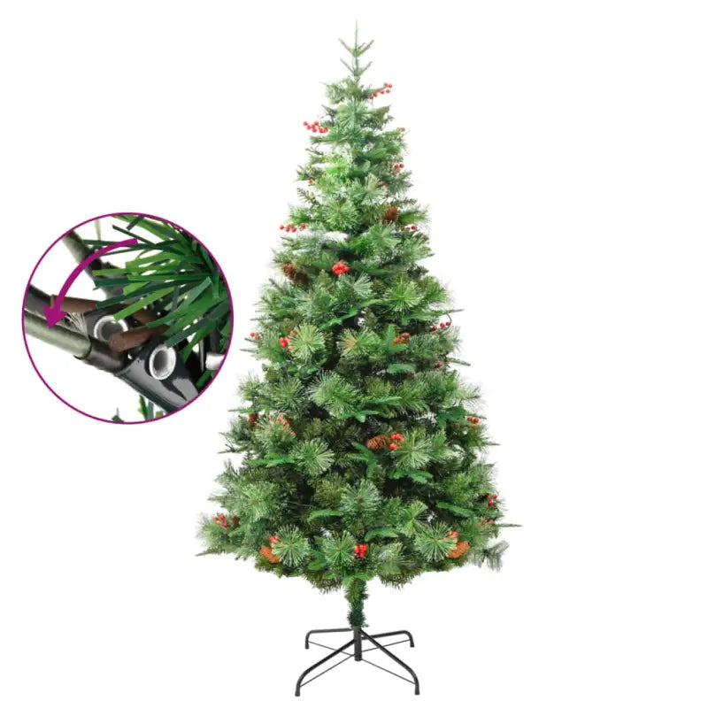 Eenvoudige montage kerstboom met LED en rode bessen voor feestelijk sfeer - Kerstbomen