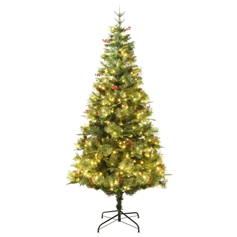 Eenvoudige montage kerstboom met LED en rode bessen voor feestelijk sfeer - Kerstbomen