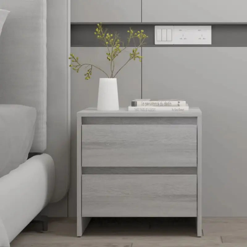 Eenvoudige nachtkastjes van bewerkt hout met tijdloos ontwerp - Grijs sonoma / 1 - Nachtkastjes