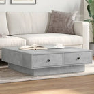 Eenvoudige salontafel van bewerkt hout met elegante afwerking - Betongrijs / 90 x 90 x 28 cm / 1 - Salontafels