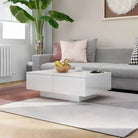 Eenvoudige salontafel van bewerkt hout met elegante afwerking - Hoogglans wit / 90 x 60 x 31 cm / 1 - Salontafels