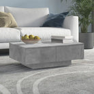 Eenvoudige salontafel van bewerkt hout met elegante afwerking - Betongrijs / 90 x 60 x 31 cm / 1 - Salontafels