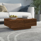 Eenvoudige salontafel van bewerkt hout met elegante afwerking - bruin eikenkleur / 90 x 60 x 31 cm / 1 - Salontafels